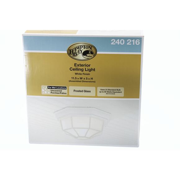 Exterior‎ Ceiling Light Hampton Bay Exterior Ceiling Light White Finish 240 216 - Picture 12 of 12